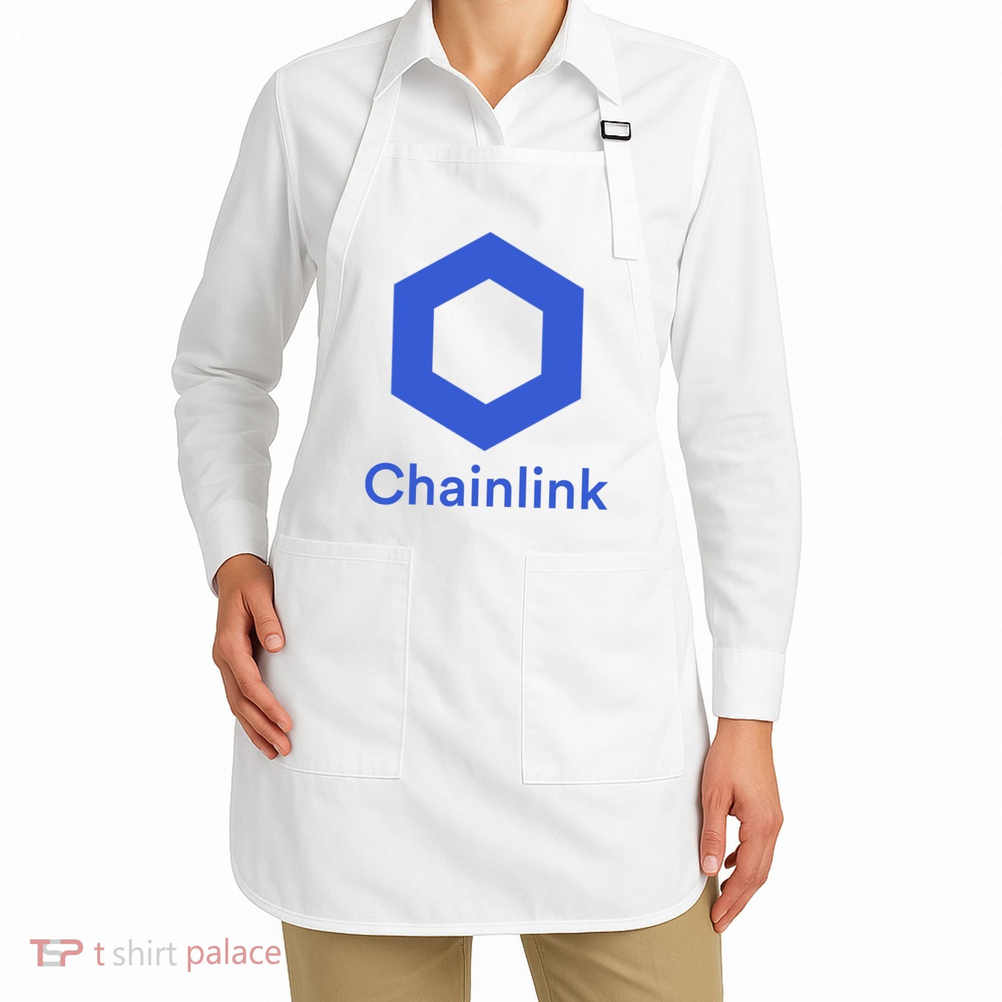 Funny Chainlink LINK Chainlink Blue Funny Chainlink Crypto Chainlink Merch Apron