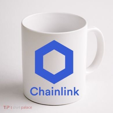 Funny Chainlink LINK Chainlink Blue Funny Chainlink Crypto Chainlink Merch Coffee Mug back