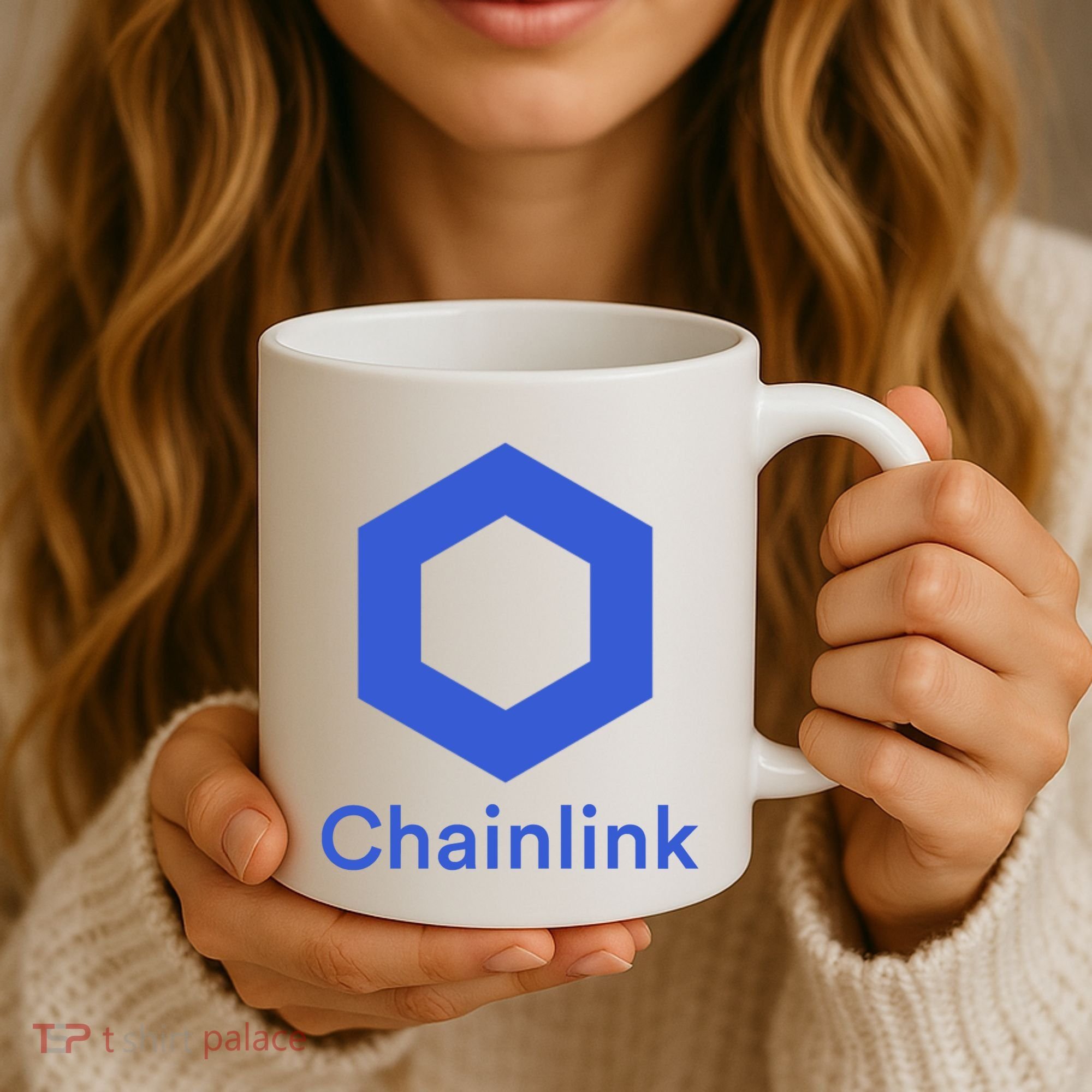 Funny Chainlink LINK Chainlink Blue Funny Chainlink Crypto Chainlink Merch Coffee Mug