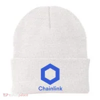 Funny Chainlink LINK Chainlink Blue Funny Chainlink Crypto Chainlink Merch Beanie thumb 0