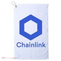 Funny Chainlink LINK Chainlink Blue Funny Chainlink Crypto Chainlink Merch Golf Towel thumb 0