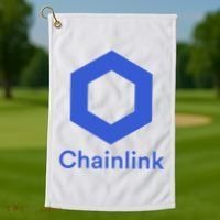 Funny Chainlink LINK Chainlink Blue Funny Chainlink Crypto Chainlink Merch Golf Towel thumb 1