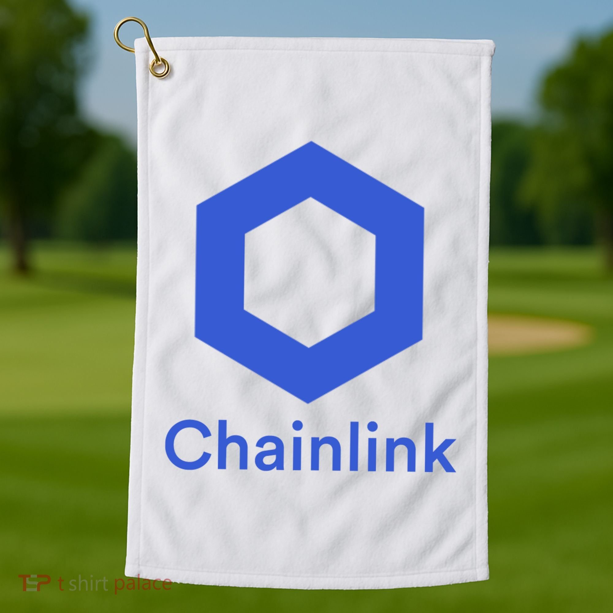 Funny Chainlink LINK Chainlink Blue Funny Chainlink Crypto Chainlink Merch Golf Towel