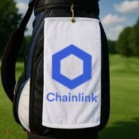 Funny Chainlink LINK Chainlink Blue Funny Chainlink Crypto Chainlink Merch Golf Towel thumb 2