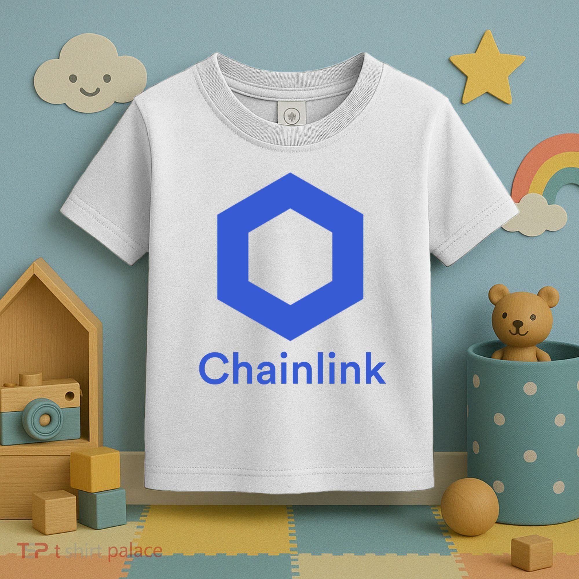 Funny Chainlink LINK Chainlink Blue Funny Chainlink Crypto Chainlink Merch Toddler T-Shirt
