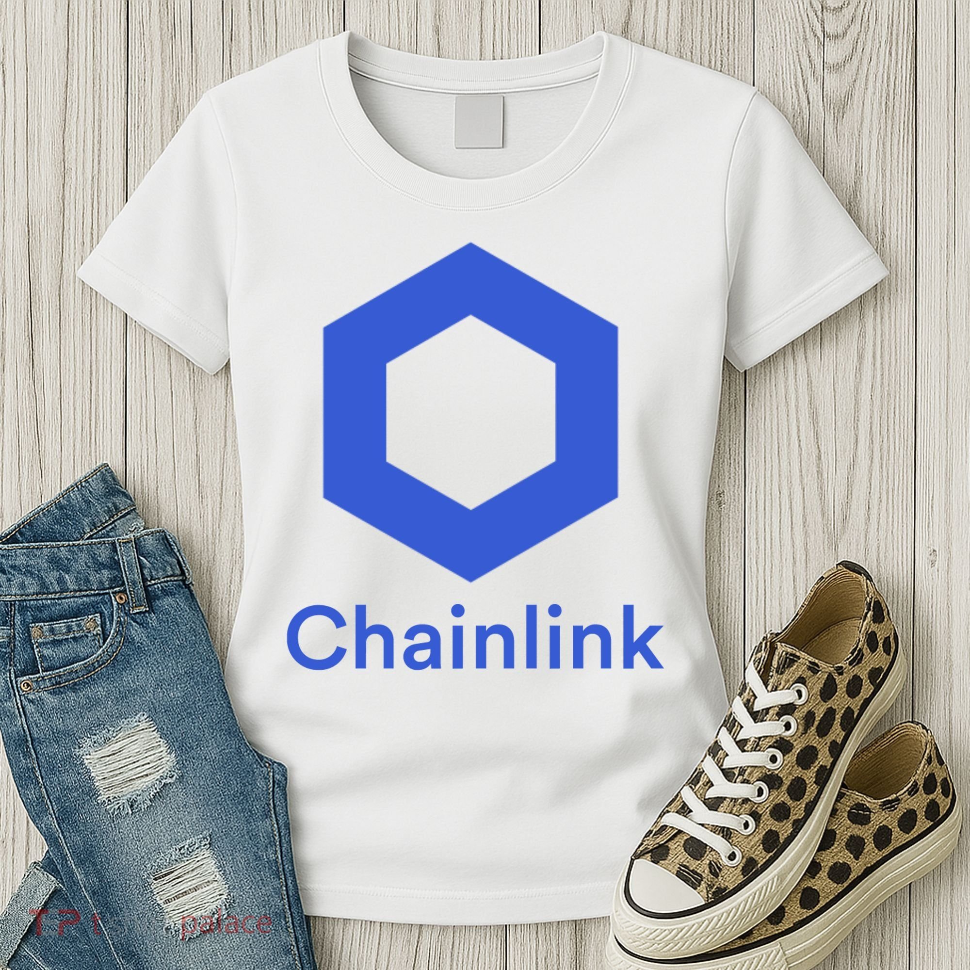 Funny Chainlink LINK Chainlink Blue Funny Chainlink Crypto Chainlink Merch Women's T-Shirt