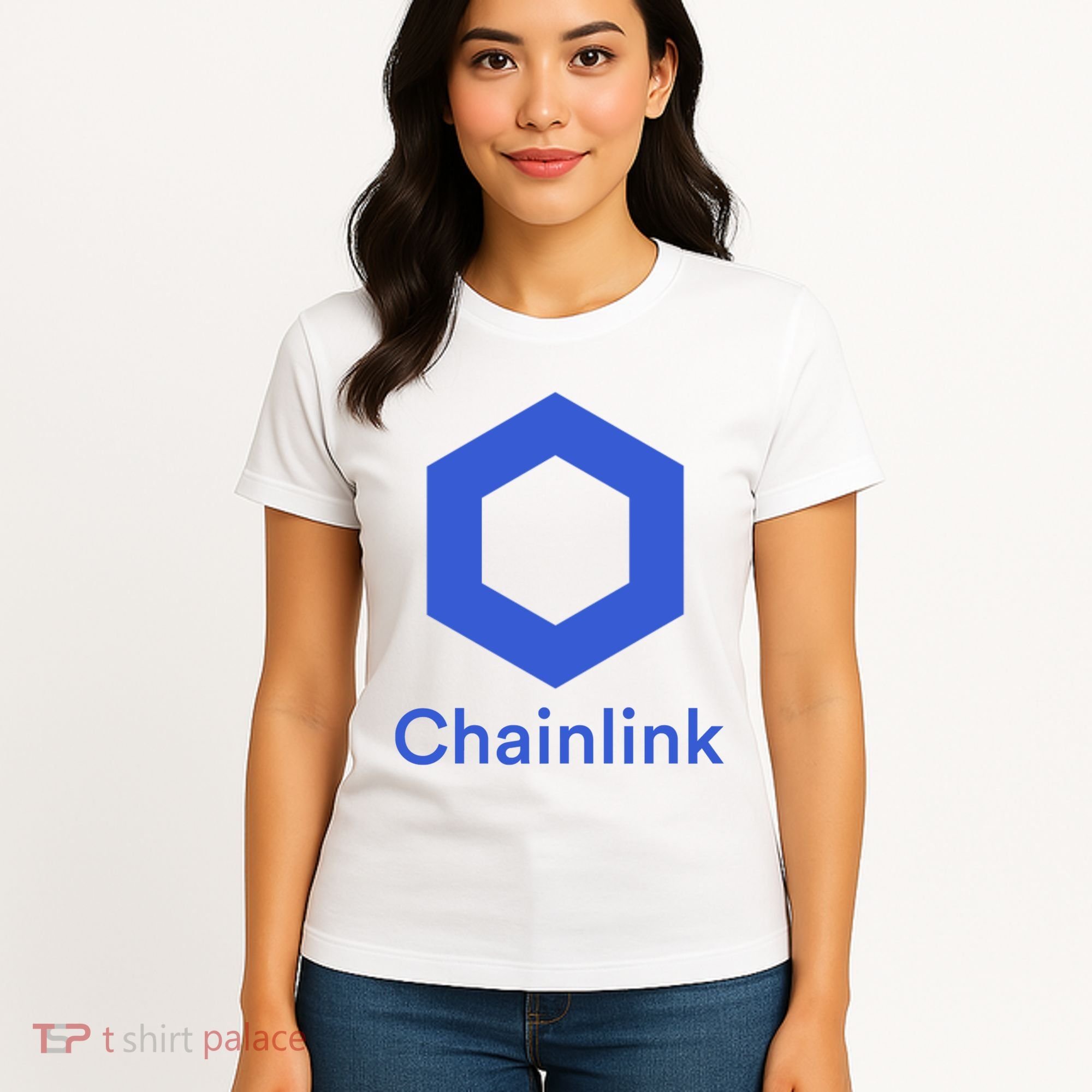 Funny Chainlink LINK Chainlink Blue Funny Chainlink Crypto Chainlink Merch Women's T-Shirt