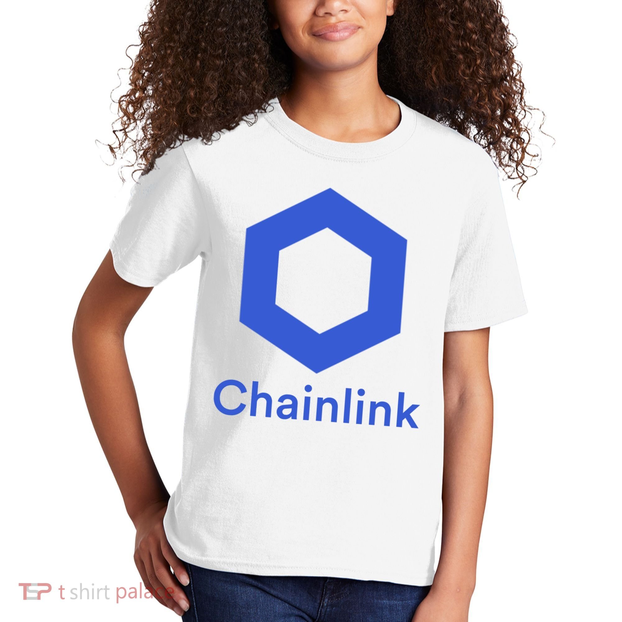 Funny Chainlink LINK Chainlink Blue Funny Chainlink Crypto Chainlink Merch Kids T-Shirt