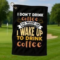 Funny Coffee Lover Quote Golf Towel thumb 1
