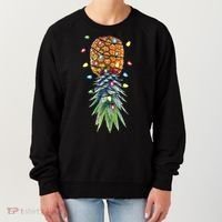 Funny Christmas Lights Upside Down Pineapple Swinger Funny Gift Women's Sweatshirt thumb 0