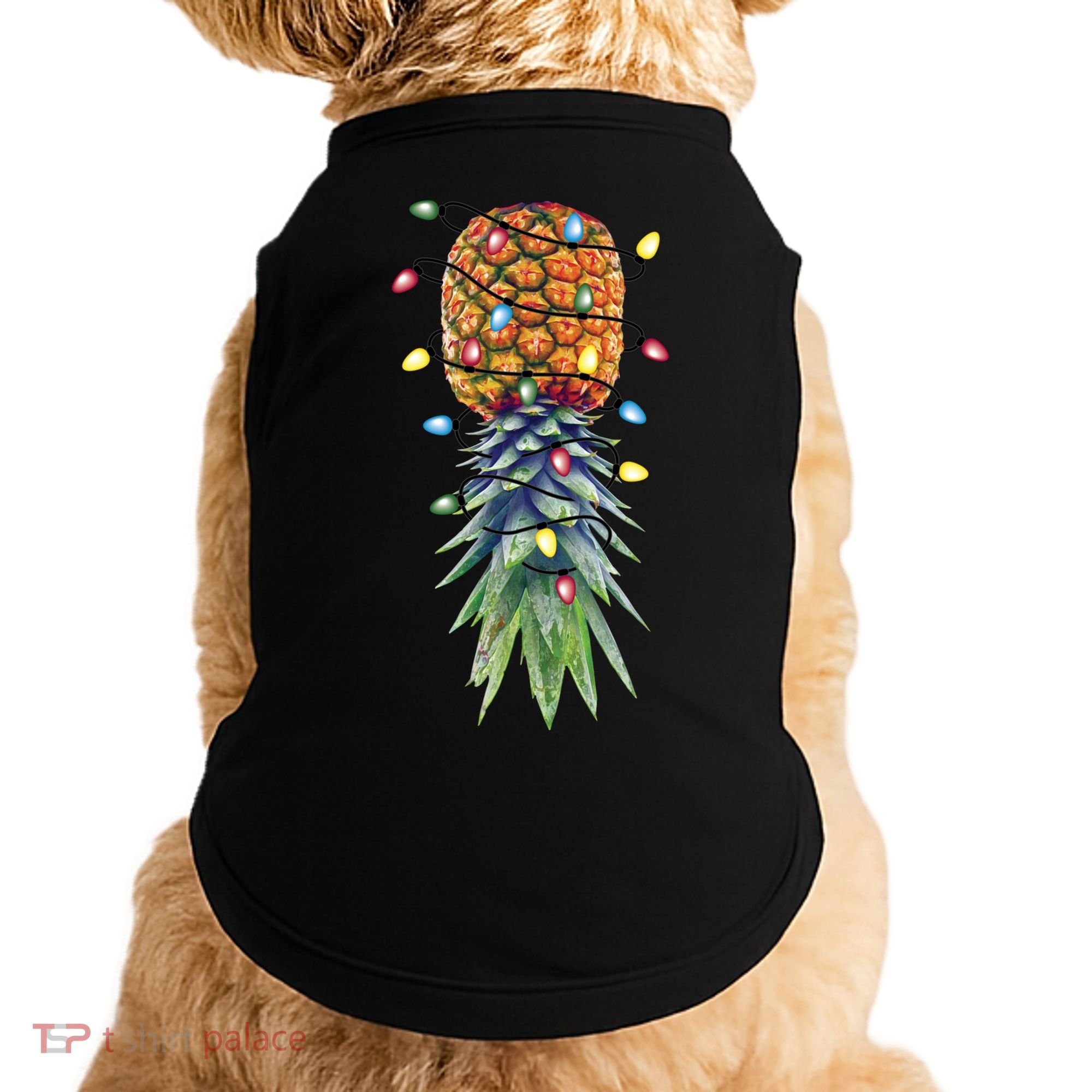 Funny Christmas Lights Upside Down Pineapple Swinger Funny Gift Doggie Tank