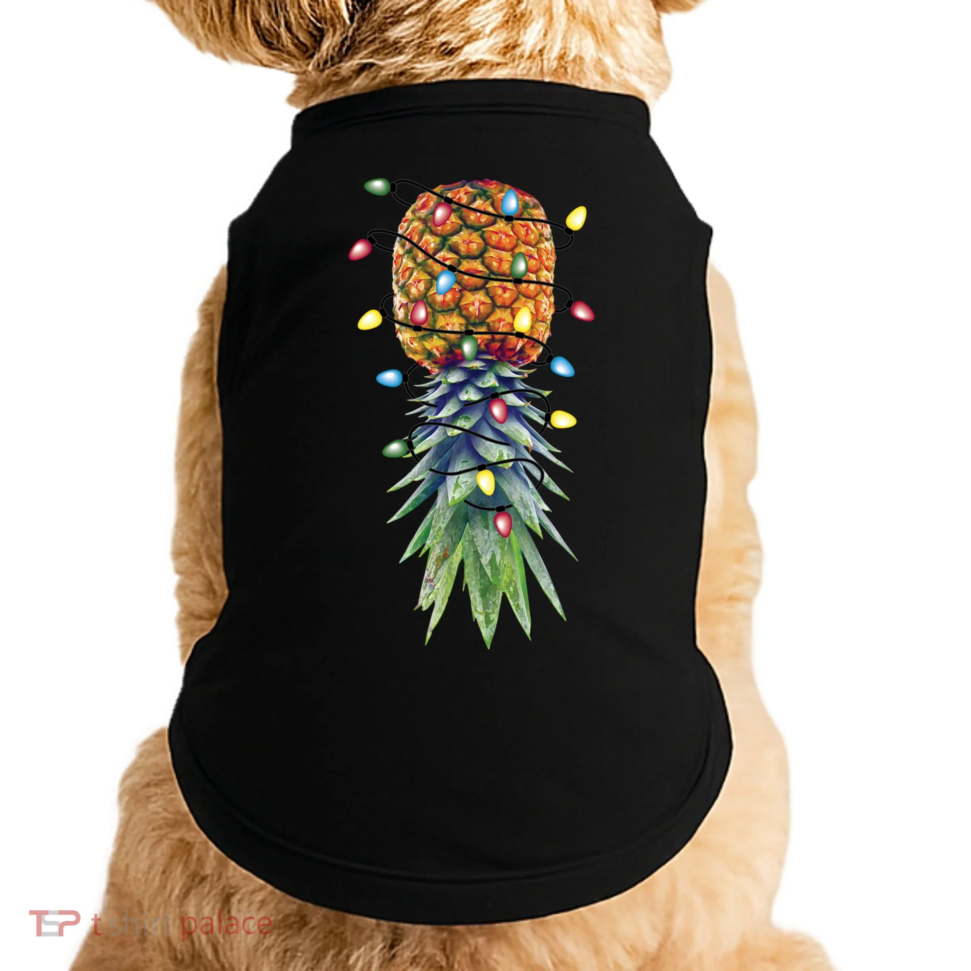 Funny Christmas Lights Upside Down Pineapple Swinger Funny Gift Doggie Tank