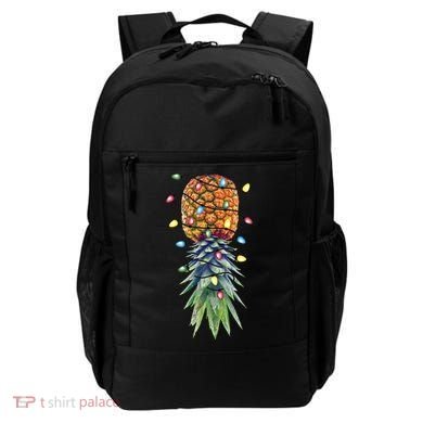 Funny Christmas Lights Upside Down Pineapple Swinger Funny Gift Backpack
