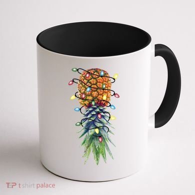 Funny Christmas Lights Upside Down Pineapple Swinger Funny Gift Coffee Mug back