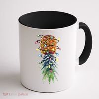 Funny Christmas Lights Upside Down Pineapple Swinger Funny Gift Coffee Mug thumb 1