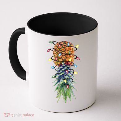 Funny Christmas Lights Upside Down Pineapple Swinger Funny Gift Coffee Mug