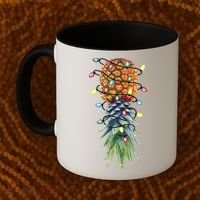 Funny Christmas Lights Upside Down Pineapple Swinger Funny Gift Coffee Mug thumb 2