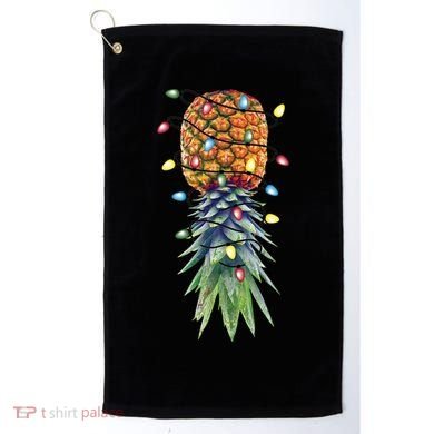 Funny Christmas Lights Upside Down Pineapple Swinger Funny Gift Golf Towel