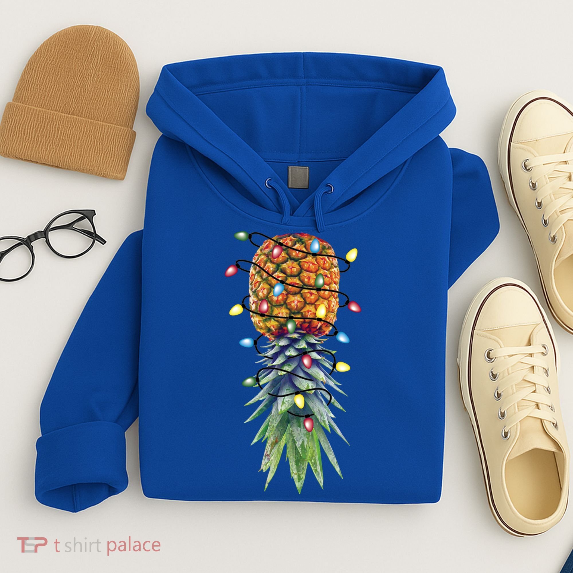 Funny Christmas Lights Upside Down Pineapple Swinger Funny Gift Hoodie
