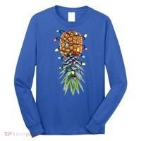 Funny Christmas Lights Upside Down Pineapple Swinger Funny Gift Long Sleeve Shirt thumb 0