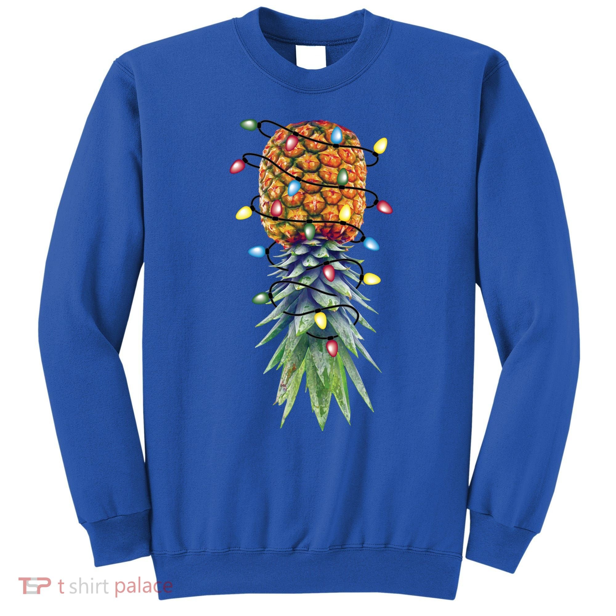 Funny Christmas Lights Upside Down Pineapple Swinger Funny Gift Sweatshirt