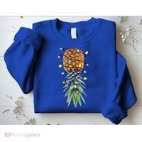Funny Christmas Lights Upside Down Pineapple Swinger Funny Gift Sweatshirt thumb 2