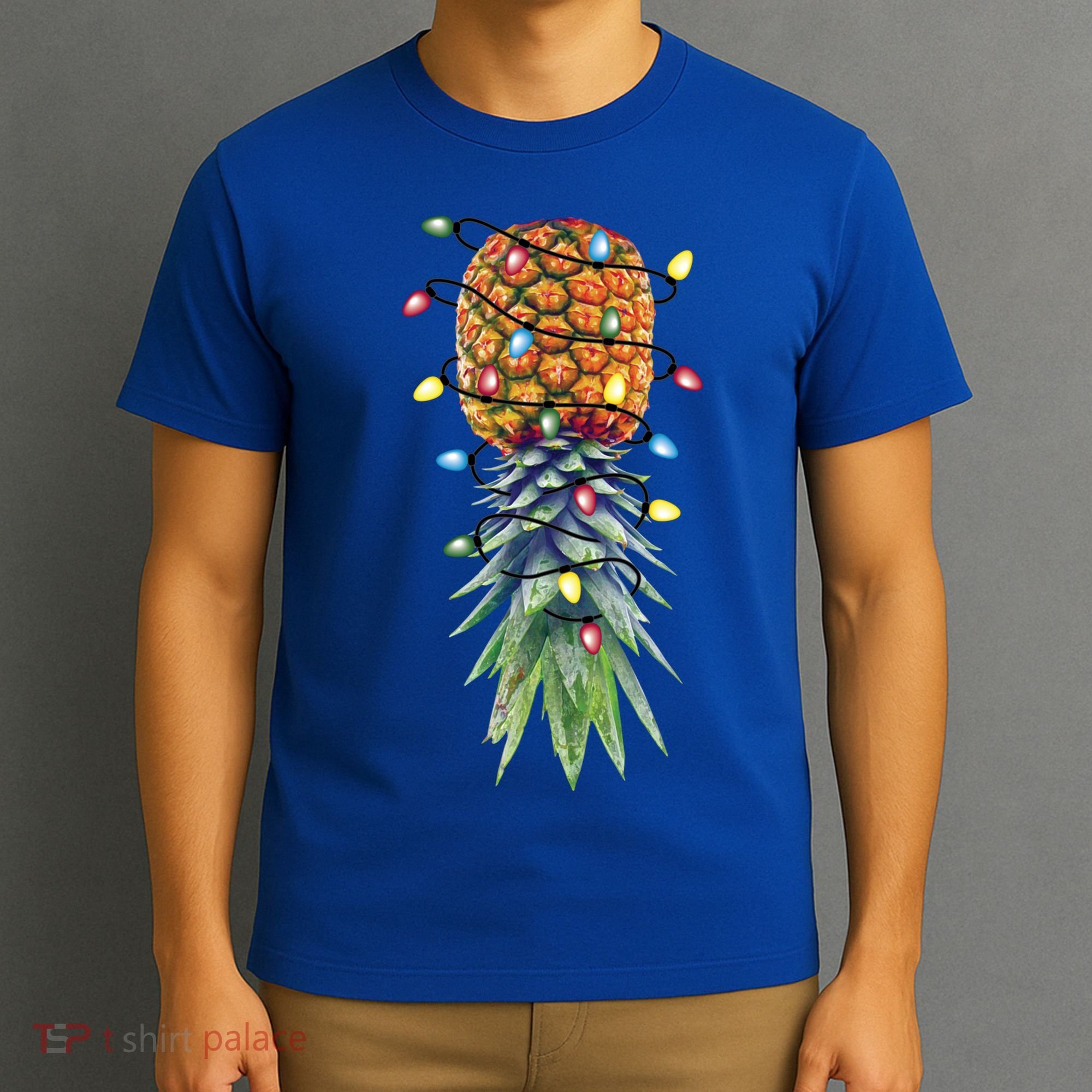 Funny Christmas Lights Upside Down Pineapple Swinger Funny Gift T-Shirt
