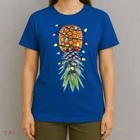 Funny Christmas Lights Upside Down Pineapple Swinger Funny Gift T-Shirt thumb 4