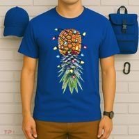 Funny Christmas Lights Upside Down Pineapple Swinger Funny Gift T-Shirt thumb 6