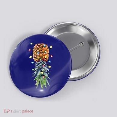 Funny Christmas Lights Upside Down Pineapple Swinger Funny Gift Button