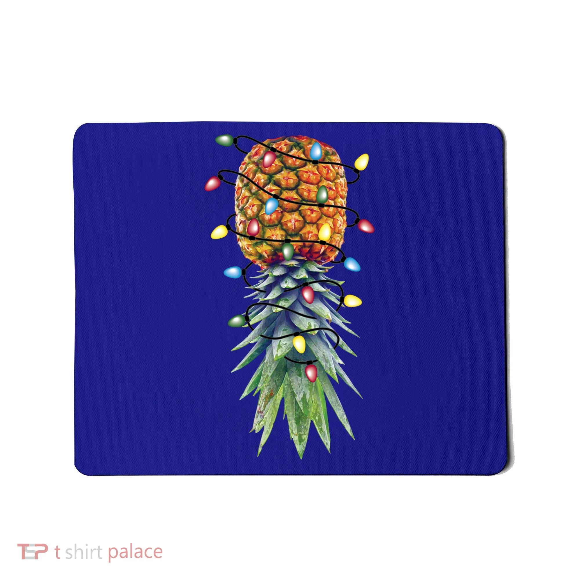 Funny Christmas Lights Upside Down Pineapple Swinger Funny Gift Mousepad