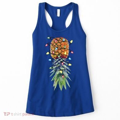 Funny Christmas Lights Upside Down Pineapple Swinger Funny Gift Women's Tank Top