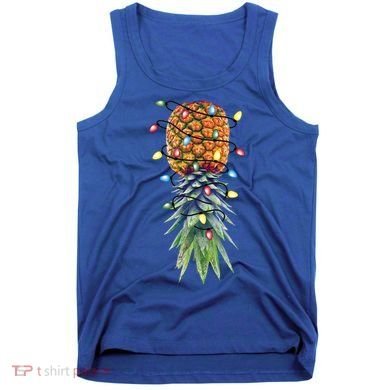 Funny Christmas Lights Upside Down Pineapple Swinger Funny Gift Tank Top