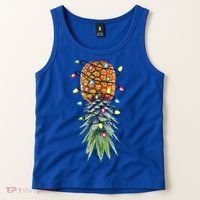 Funny Christmas Lights Upside Down Pineapple Swinger Funny Gift Tank Top thumb 2