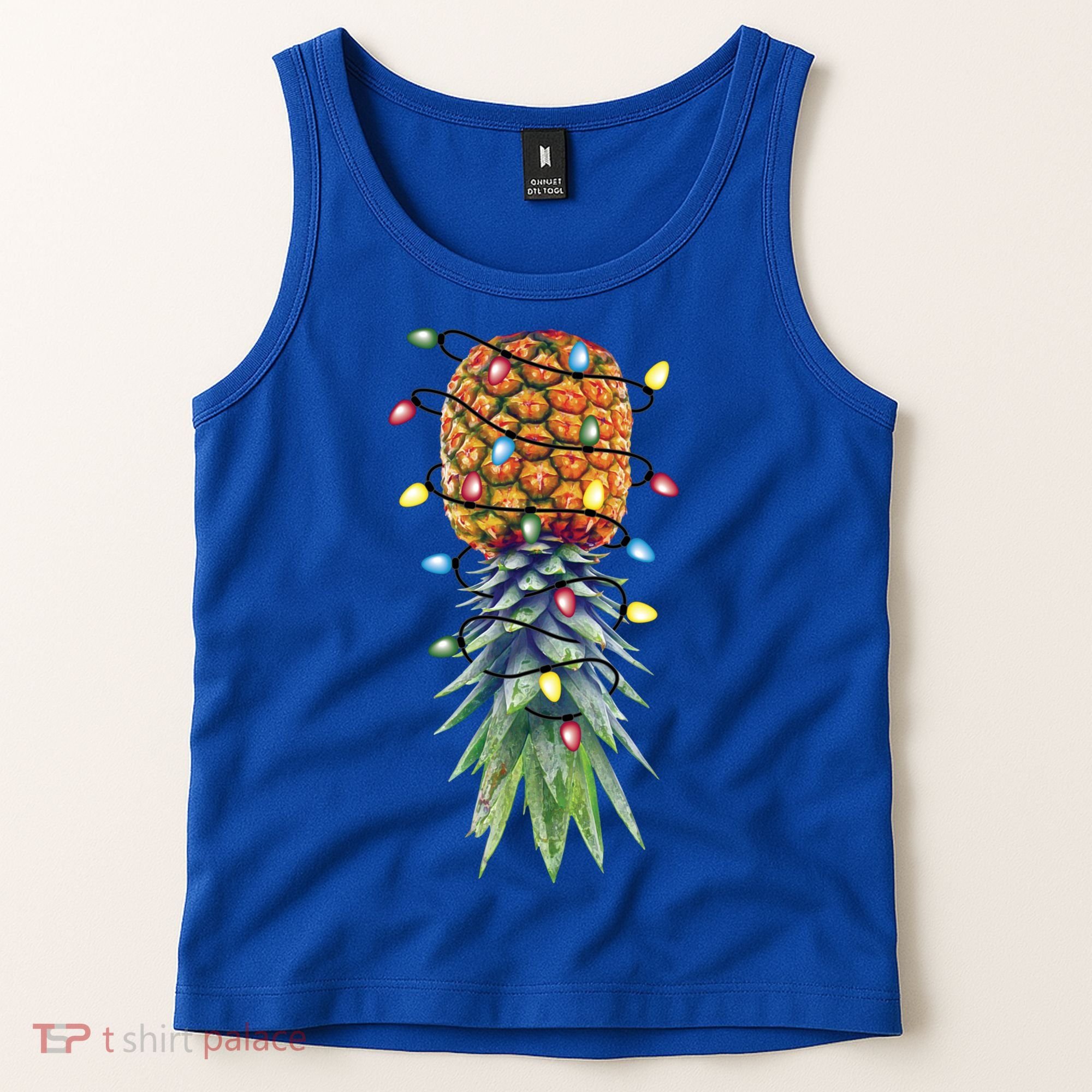 Funny Christmas Lights Upside Down Pineapple Swinger Funny Gift Tank Top