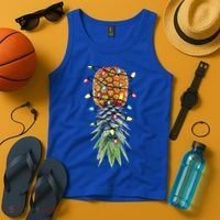 Funny Christmas Lights Upside Down Pineapple Swinger Funny Gift Tank Top thumb 4