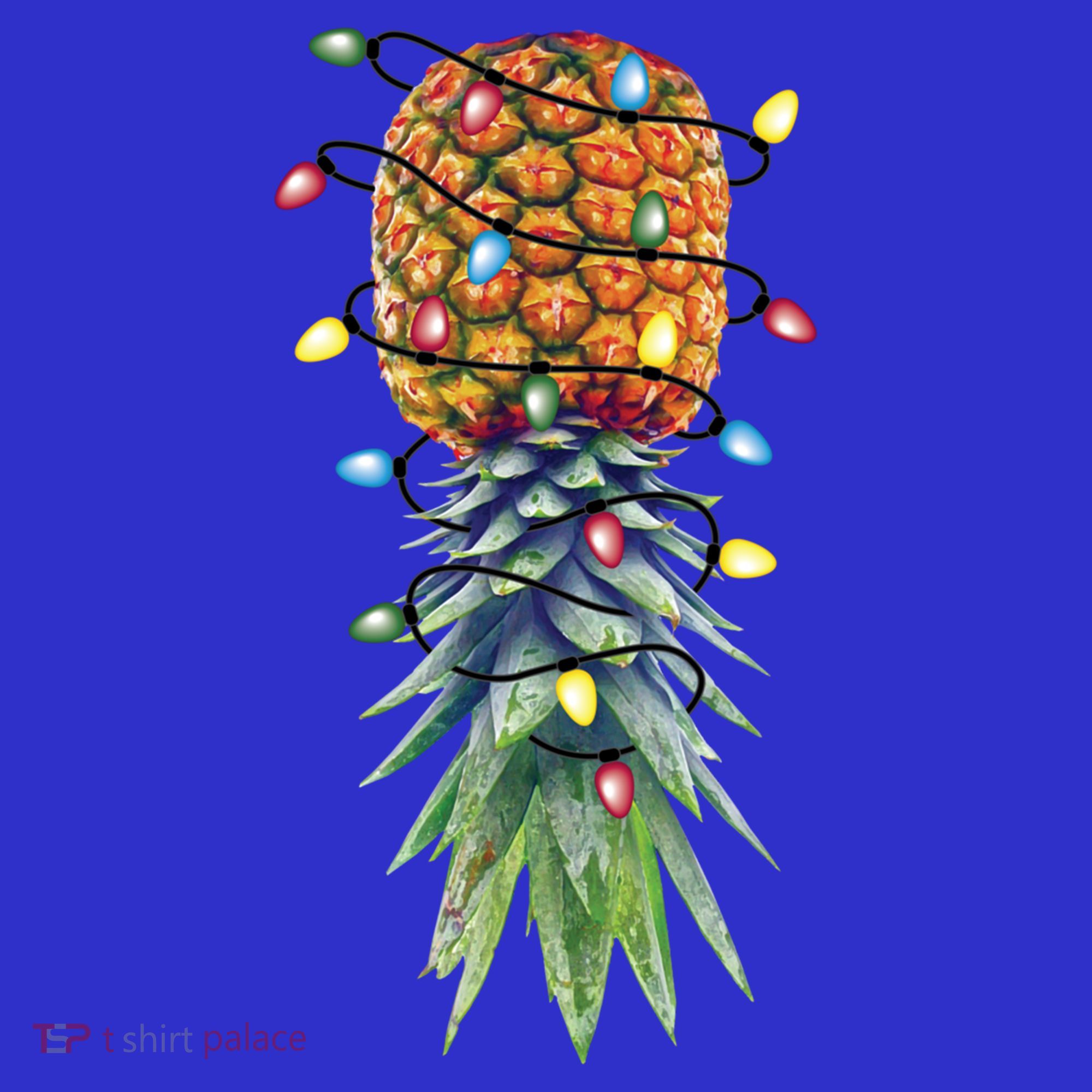 Funny Christmas Lights Upside Down Pineapple Swinger Funny Gift Women's T-Shirt