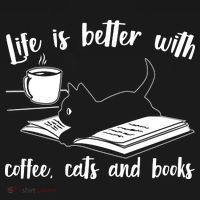 Funny Cute Life Is Better With Coffee Cats And Books Women's Hoodie thumb 2