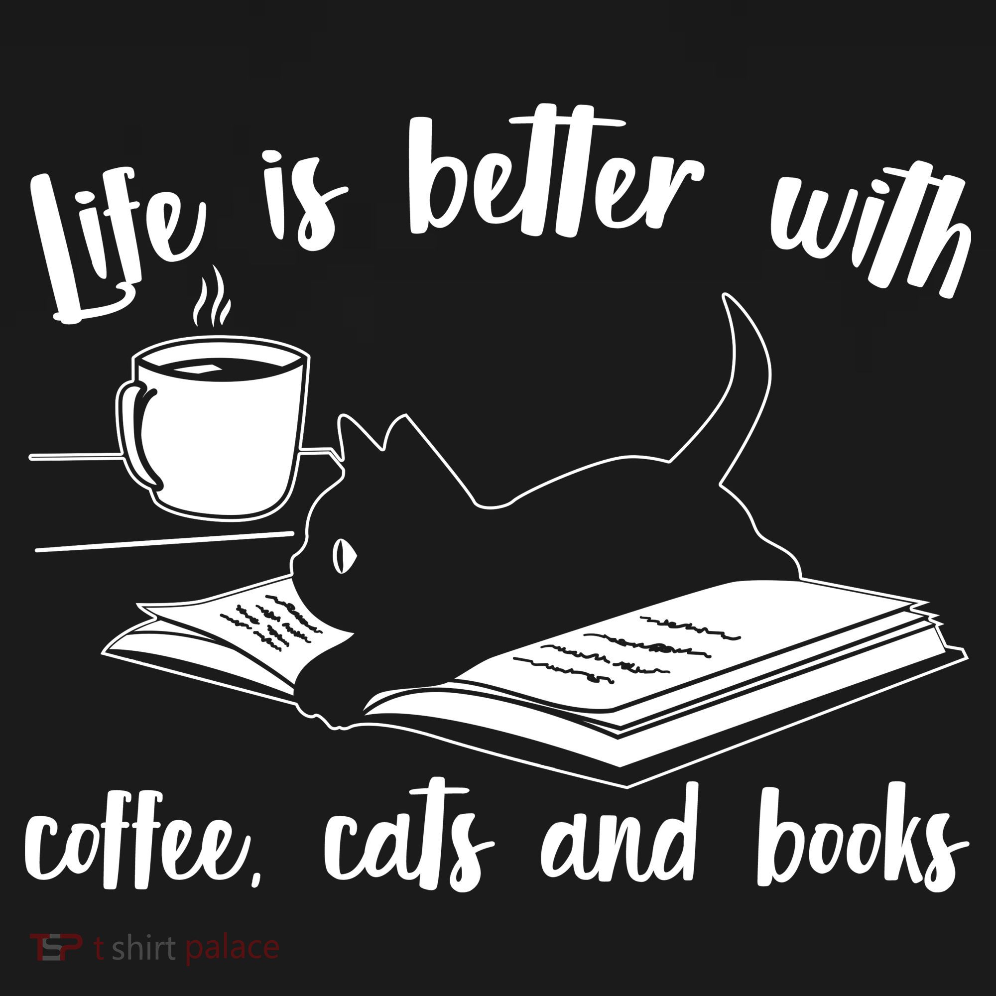 Funny Cute Life Is Better With Coffee Cats And Books Women's Tank Top
