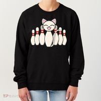 Funny Cat Lover Tee Bowling Pin Cat Bowler Bowling Player Women's Sweatshirt thumb 0
