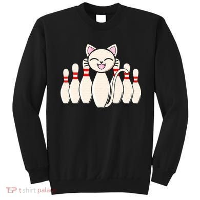 Funny Cat Lover Tee Bowling Pin Cat Bowler Bowling Player Sweatshirt