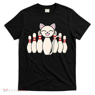 Funny Cat Lover Tee Bowling Pin Cat Bowler Bowling Player T-Shirt