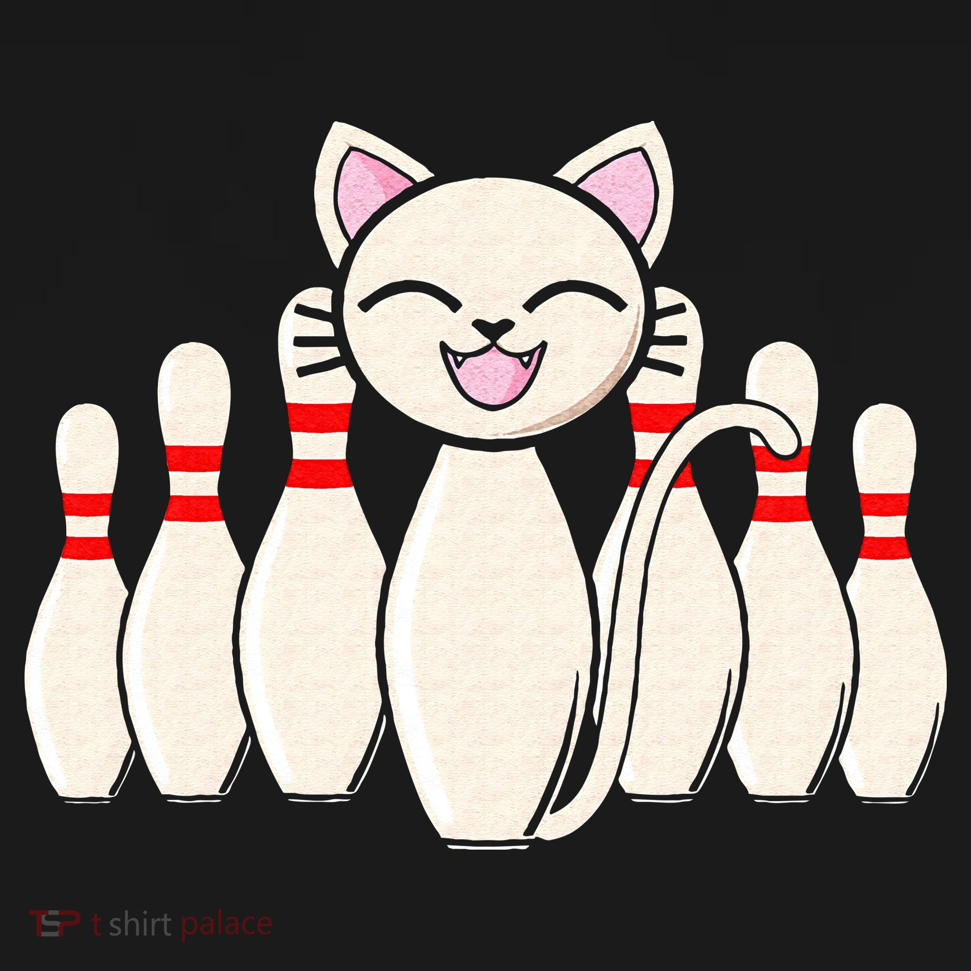 Funny Cat Lover Tee Bowling Pin Cat Bowler Bowling Player Backpack