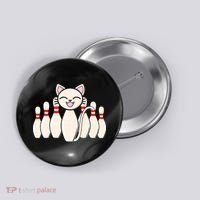 Funny Cat Lover Tee Bowling Pin Cat Bowler Bowling Player Button thumb 0