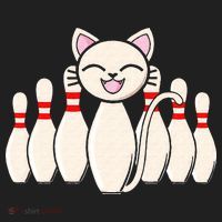 Funny Cat Lover Tee Bowling Pin Cat Bowler Bowling Player Beanie thumb 2
