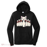 Funny Cat Lover Tee Bowling Pin Cat Bowler Bowling Player Women's Hoodie thumb 0