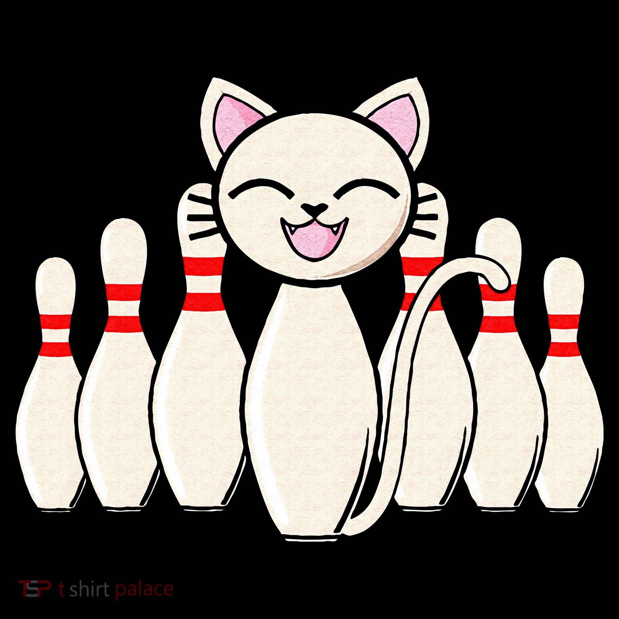 Funny Cat Lover Tee Bowling Pin Cat Bowler Bowling Player Women's Hoodie