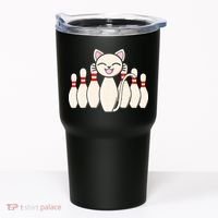 Funny Cat Lover Tee Bowling Pin Cat Bowler Bowling Player Tumbler thumb 0