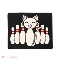 Funny Cat Lover Tee Bowling Pin Cat Bowler Bowling Player Mousepad thumb 0