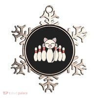 Funny Cat Lover Tee Bowling Pin Cat Bowler Bowling Player Ornament thumb 0